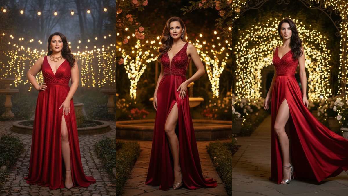 Cinematic Outdoor Fashion Portraits in a Luxury Night Garden